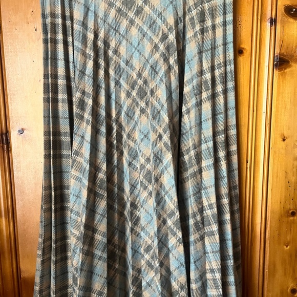 Vintage Plaid Pleated Midi Skirt Academia Sandy Grease Preppy Gray Wool Size 12 - Picture 4 of 8